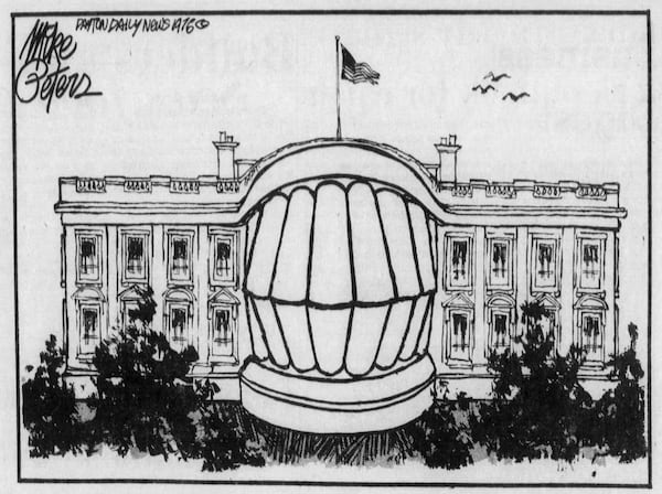 Jimmy Carter cartoons by Mike Peters, Dayton Daily News. This cartoon was published just after Election Day in November 1976.