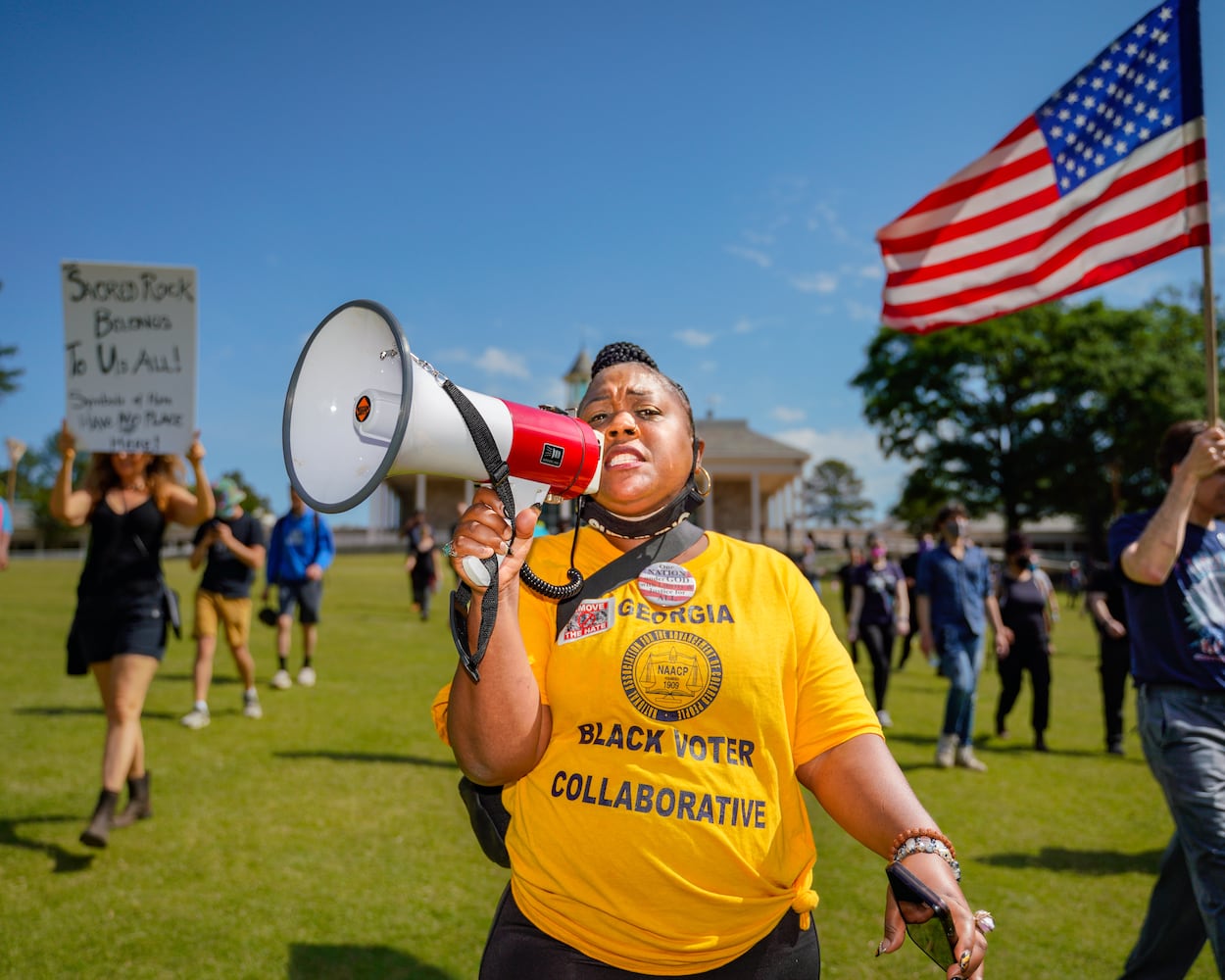 Sons of Confederate Veterans rally in Stone Mountain Park