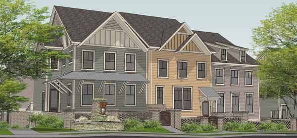 A rendering of townhomes in the future Glenview at Arnold Mill. (Facebook)