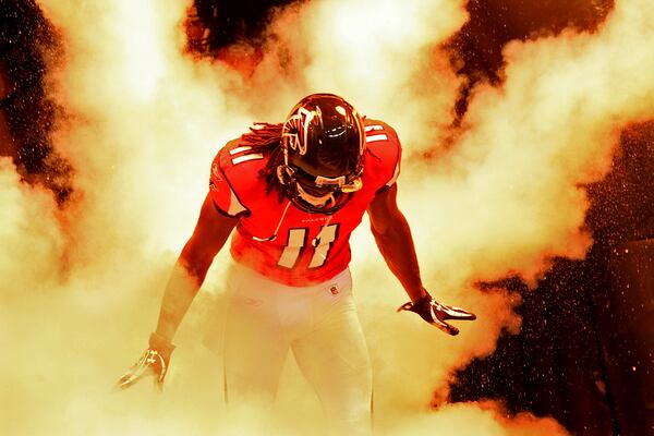 Atlanta Falcons receiver Julio Jones as a rookie, entering the stadium to take on the Dolphins in 2011.   PHOTO BY CURTIS COMPTON