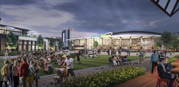 A rendering of the proposed 'Revel' project on Gwinnett County's Infinite Energy Center campus near Duluth. (Via Gwinnett County planning documents)