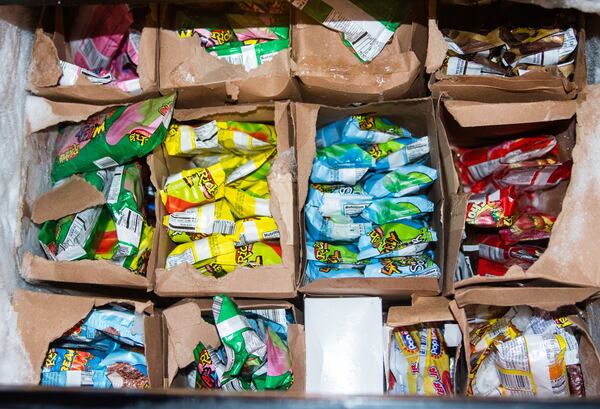 A peek inside the cooler of Solomon Noble’ ice cream truck. According to Noble, he sells more $1 treats than anything else. CONTRIBUTED BY HENRI HOLLIS