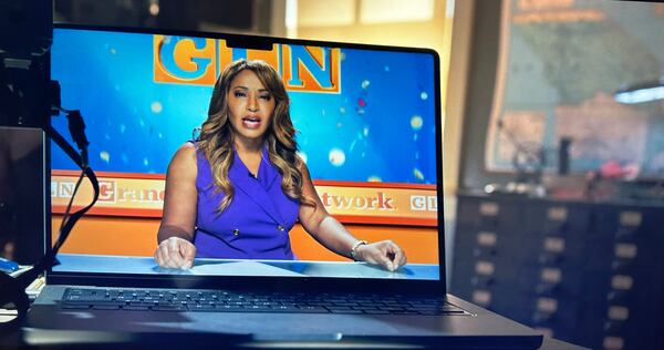 Former CBS46 anchor Sharon Reed plays an anchor in the film "Jackpot!" on Amazon out August 15, 2024. AMAZON SCREENSHOT