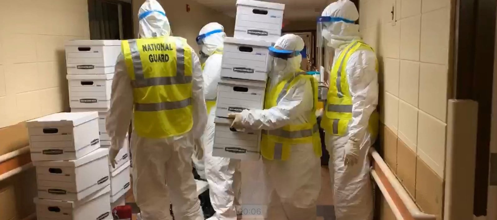 The Georgia National Guard was sent to help decontaminate Pelham Parkway Nursing Home, where at least 20 patients are known to have been infected with the coronavirus. Gov. Brian Kemp posted this photo on Twitter.