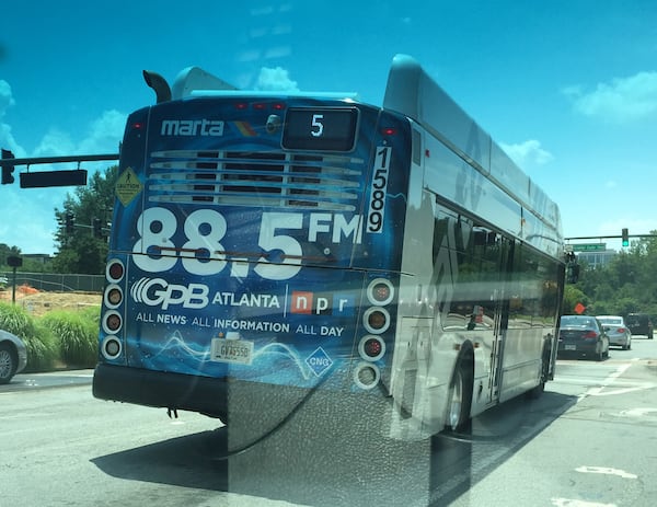 GPB has plastered MARTA buses with ads in recent weeks. CREDIT: Rodney Ho/ rho@ajc.com