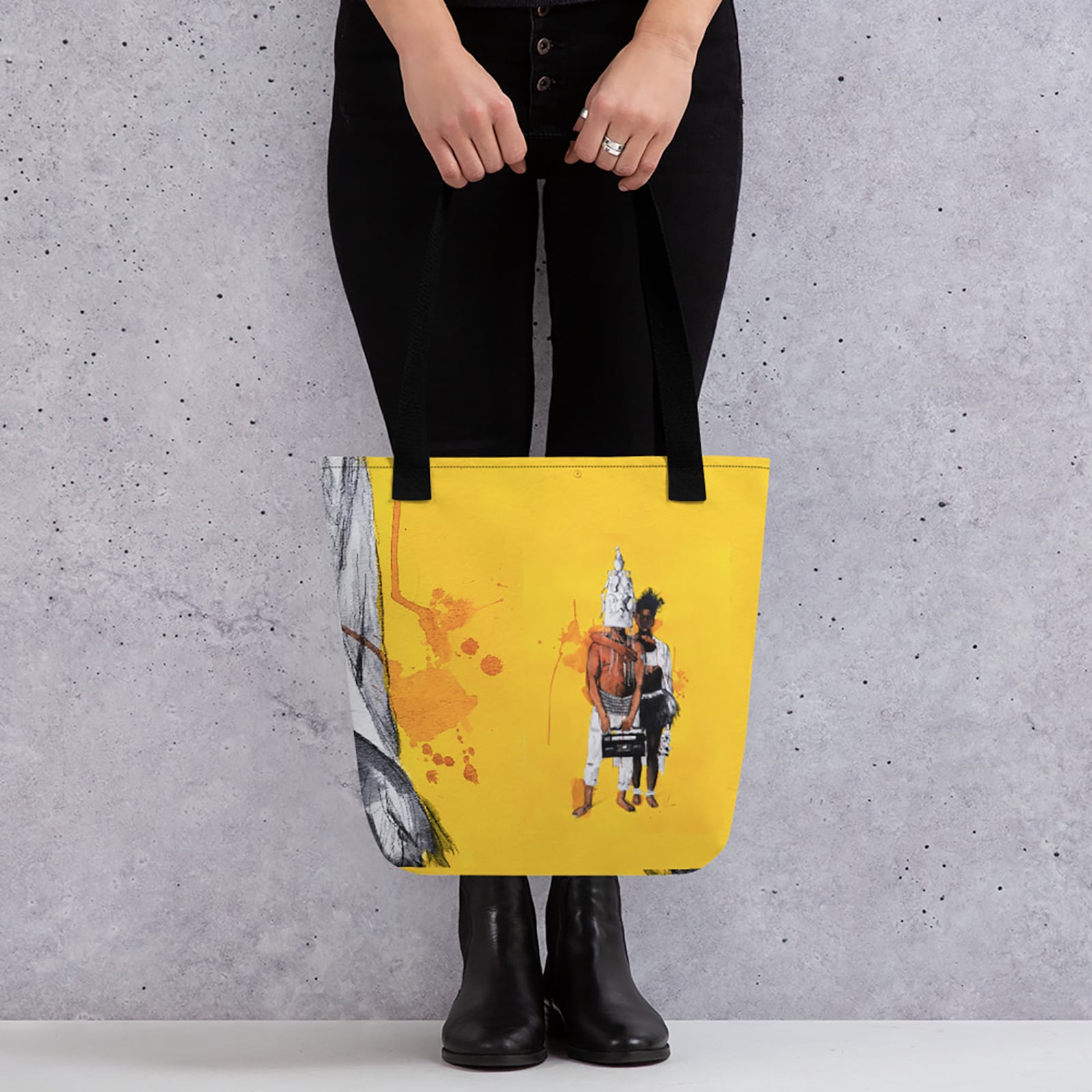 Tote bags by Fahamu Pecou, a renowned international artist based in Atlanta, are functional and a work of art.