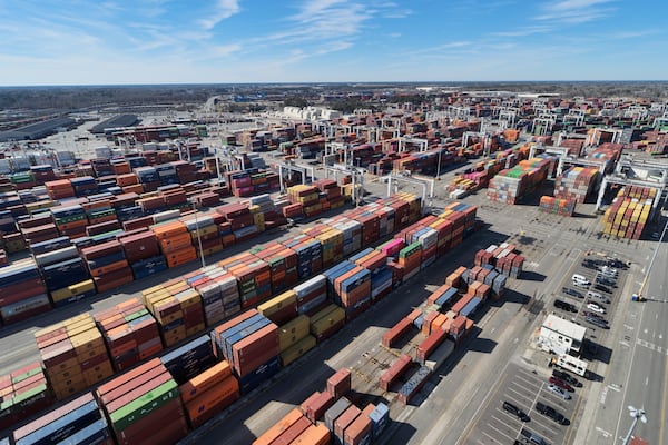 Tariffs and the risk of a larger trade war could present a challenge to the Port of Savannah’s continued growth. (Courtesy of Georgia Ports Authority)