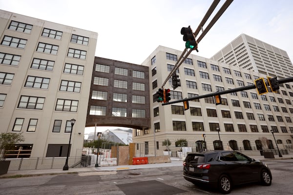 The exterior of the Centennial Yards Atlanta, Monday, Aug. 8, 2022, in Atlanta. Centennial Yards is formerly known as the Norfolk Southern Railways office building dating back one-hundred years. (Jason Getz / Jason.Getz@ajc.com)