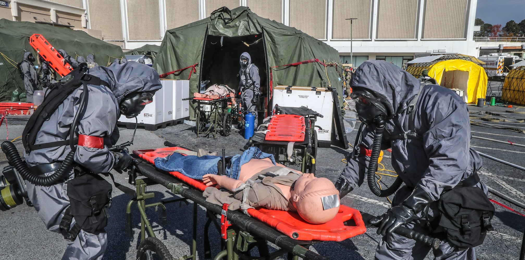 The Atlanta-Fulton County Emergency Management Agency and several other agencies participated in nuclear detonation mock exercises Wednesday, Nov. 2, 2022. (John Spink / John.Spink@ajc.com) 

