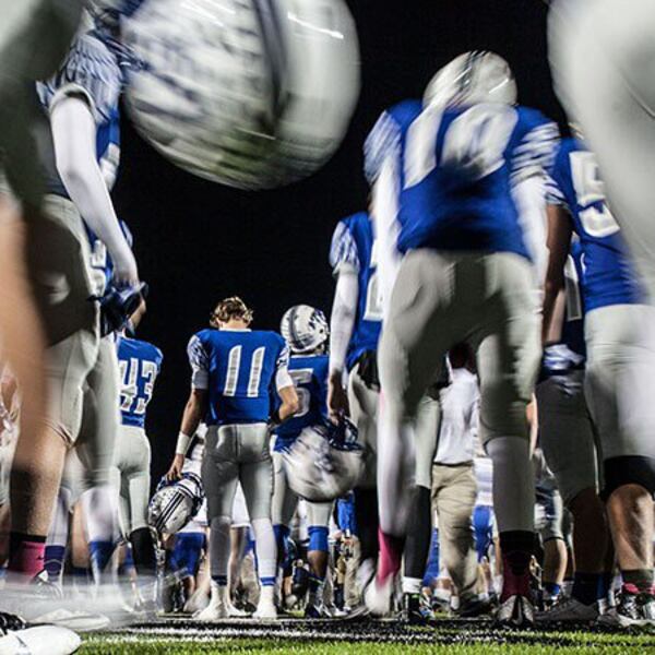 Football blue uniforms