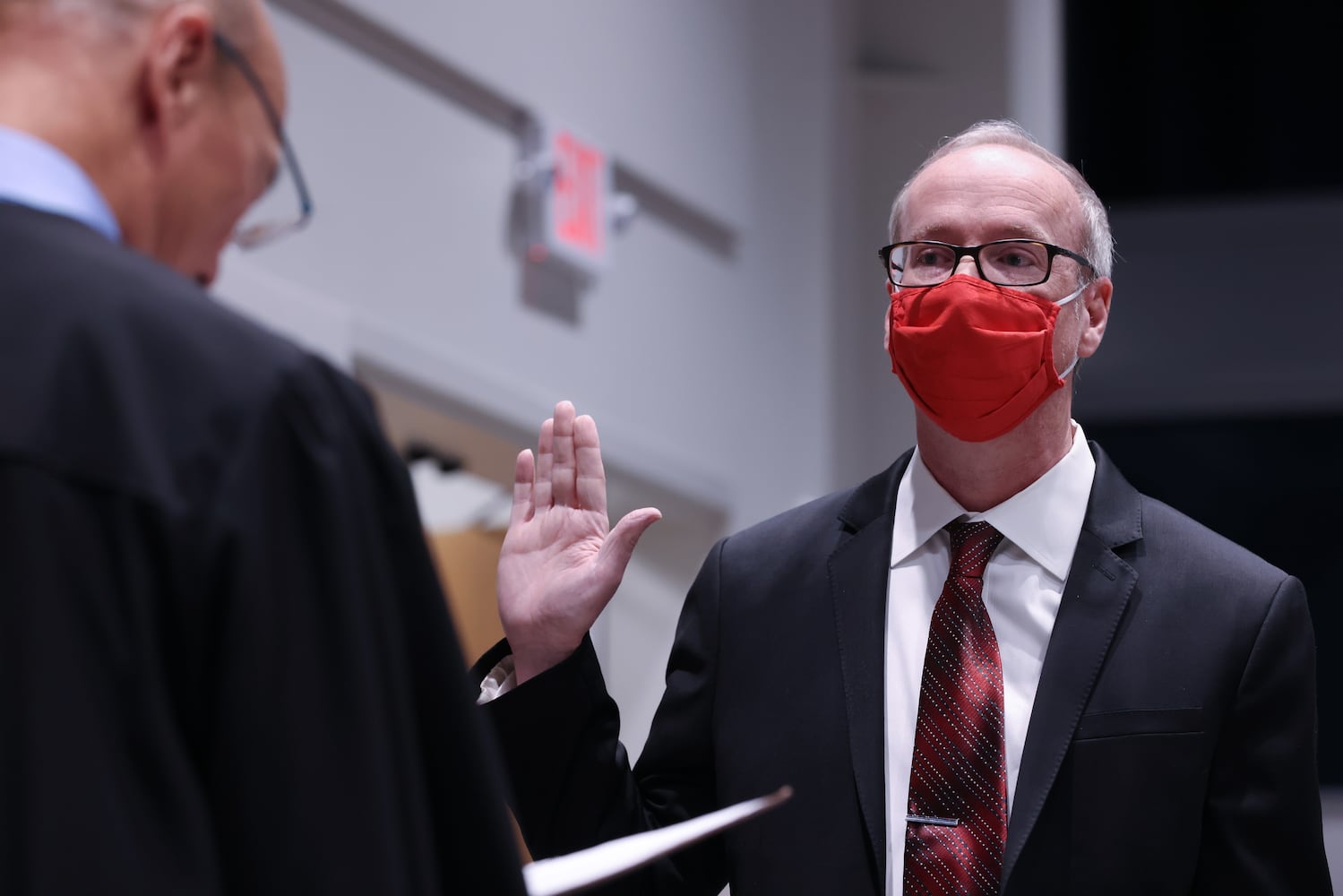 Former Chamblee Councilmember Brian Mock was sworn in as the new Chamblee mayor on Thursday, January 13, 2022. Miguel Martinez for The Atlanta Journal-Constitution