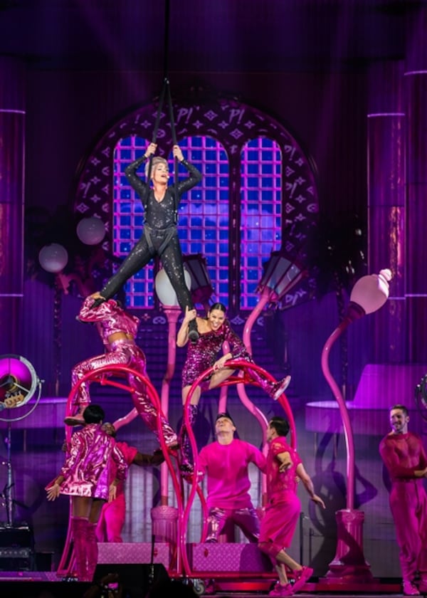 Pink amazed with her daring moves at State Farm Arena on March 12, 2019. Photo: Ryan Fleisher/Special to the Atlanta Journal-Constitution