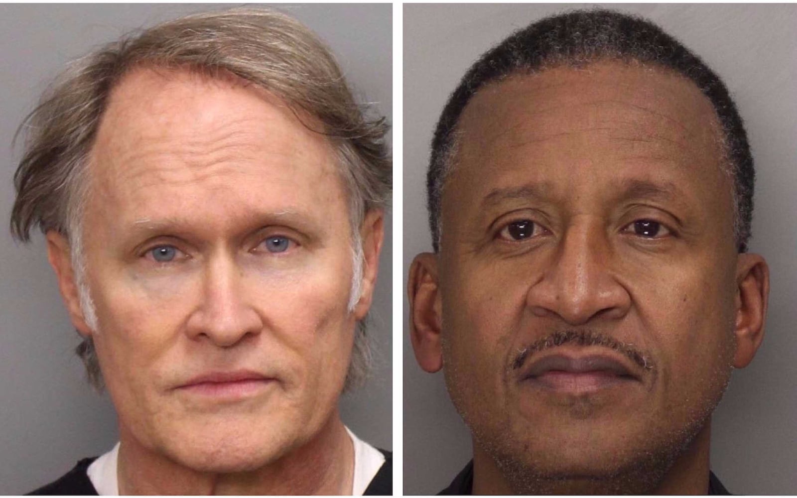 Mugshots of Dr. Peter Ulbrich (left) and former doctor Nathaniel Johnson III (Cobb County Sheriff's Office)