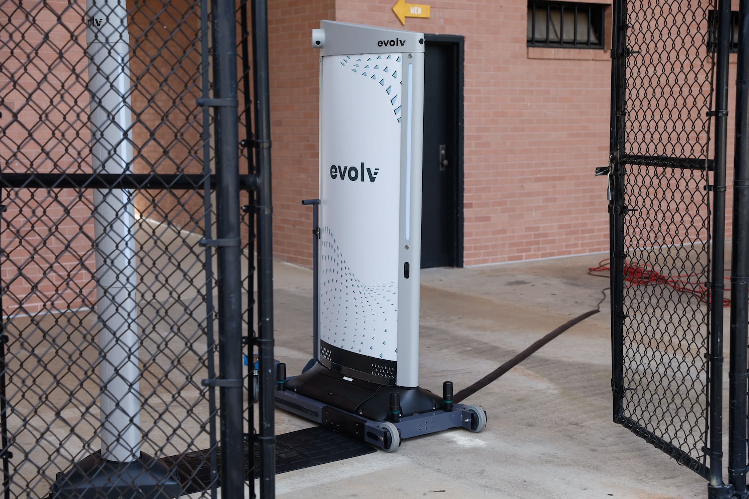 Views of the Evolv weapons detection system shown at the entrance of Adams Stadium on Thursday, Aug. 15, 2024. The system has already been implemented in many DeKalb schools and will be expanding to football stadiums. (Natrice Miller/ AJC)