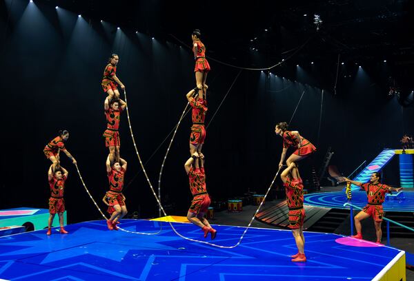 The Troupe Brothers are a group of acrobats in the Ringling Bros. circus who perform jump rope acts. They are known for their three-person jump rope acts and seesaw flips. Courtesy of Ringling Bros.