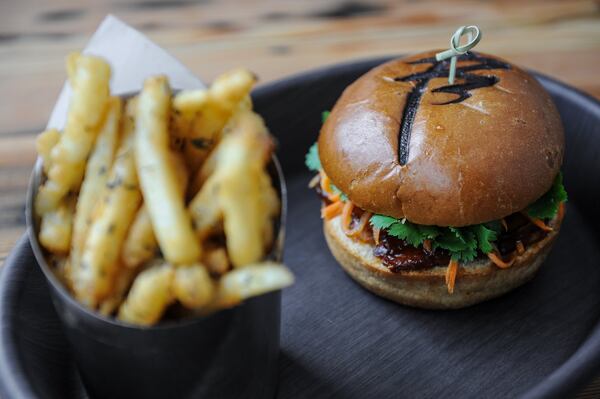 The "Pignic" Sammich with Heritage Farms pork shoulder. (BECKY STEIN PHOTOGRAPHY)