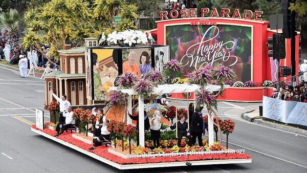 PASADENA, CA - JANUARY 02:  The Occupational Therapy Association of California participates in the 128th Tournament of Roses Parade Presented by Honda on January 2, 2017 in Pasadena, California.  (Photo by Alberto E. Rodriguez/Getty Images)