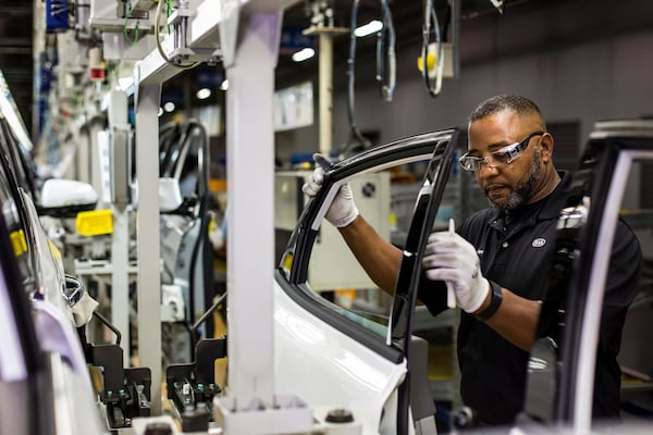 Georgia’s only auto assembly plant, the 2,700-worker Kia factory near West Point. (AJC file photo)