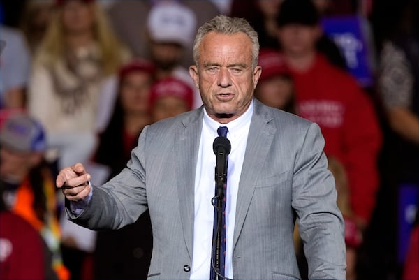 Robert F. Kennedy Jr. speaks during a campaign event for Republican presidential nominee former President Donald Trump on Nov. 1 in Milwaukee. (Morry Gash/AP)