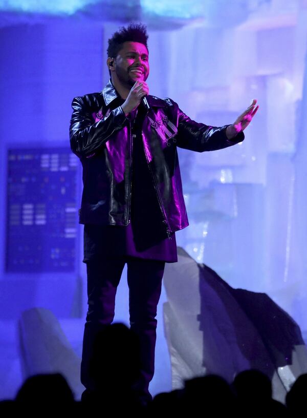 The Weeknd, shown at the 59th annual Grammy Awards on Feb. 12, 2017, will perform May 13 at Philips Arena. MATT SAYLES / INVISION / AP