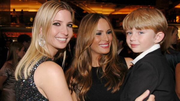 NEW YORK CITY, NY - OCTOBER 14: (L-R) Ivanka Trump, Melania Trump and Barron Trump attend Quest and Q Magazines Host Ivanka Trump Book Party at Trump Tower on October 14, 2009 in New York City. (Photo by SCOTT MORGAN/Patrick McMullan via Getty Images)