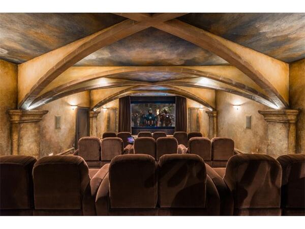 The home theater. Check out what's playing: "Captain America!" Photos: Atlanta Fine Homes Sotheby's International Realty