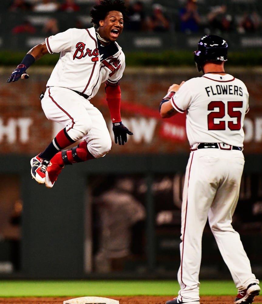 Photos: Acuna, Braves celebrate a walkoff win over the Marlins