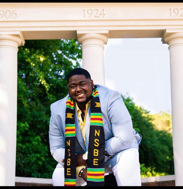 Kyle Gregory, seen here at Georgia Southern in May of 2019, was a member of the National Society of Black Engineers (NSBE).