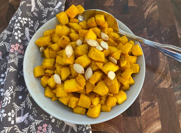 For a quick and easy fall side dish, roast your pumpkin in an air fryer. You also can prepare pumpkin seeds in an air fryer. (Kellie Hynes for The Atlanta Journal-Constitution)