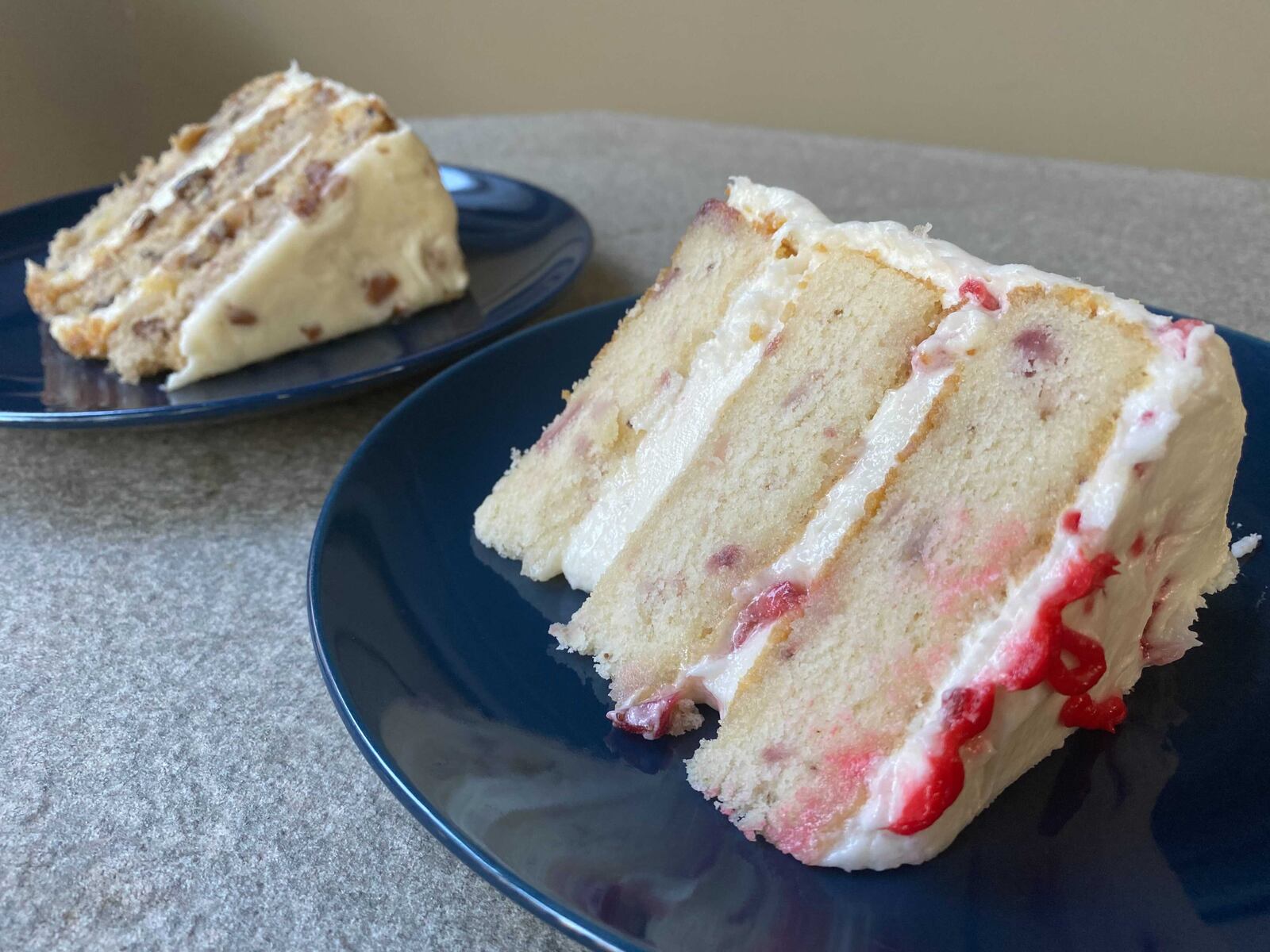 Strawberry cake (foreground) and hummingbird cake are staples in Gabriel's bakery case. Ligaya Figueras / ligaya.figueras@ajc.com