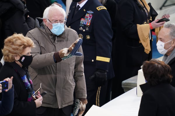 Sen. Bernie Sanders attends the inauguration Wednesday. (Ruth Fremson/The New York Times)