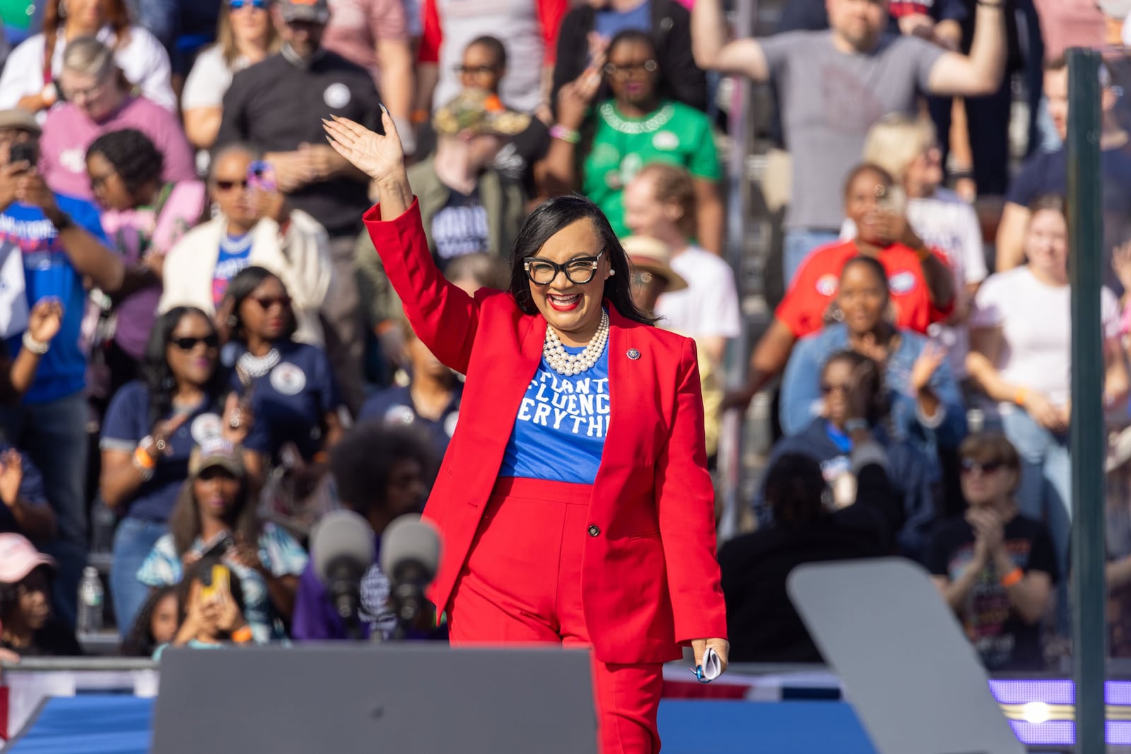 U.S. Rep. Nikema Williams of Atlanta, the chair of the Georgia Democratic Party, offered praise for Vice President Kamala Harris' campaign but also indicated there's work to be done. “Everyone that you will talk to will talk about the near flawlessness of (Harris’) campaign, and we still came up short,” Williams said. “We’ve got a lot of regrouping to do as a state party.” (Arvin Temkar/The Atlanta Journal-Constitution/TNS)