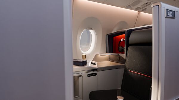 In Delta One business class, Delta is putting in new seats with a fabric it says "better regulates temperature." Courtesy of Delta