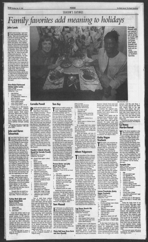 The late Congressman John Lewis had a holiday chicken recipe he made annually for family and guests, dating back to the year he was married, 1968. He shared it with The Atlanta Journal-Constitution in December, 1995. 