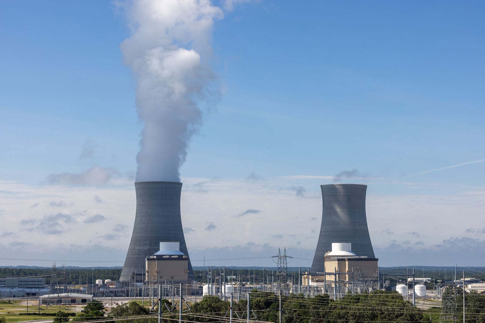 From left, views of Units 3 and 4 at Plant Vogtle, in Burke County near Waynesboro, Georgia, on Monday, July 31, 2023. (Arvin Temkar/The Atlanta Journal-Constitution/TNS)