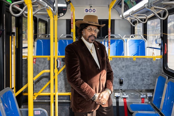 Coy Dumas Jr., who drove for MARTA for 51 years, poses for a portrait at West Lake Station in Atlanta on Tuesday, Dec. 19, 2023. (Arvin Temkar / arvin.temkar@ajc.com)