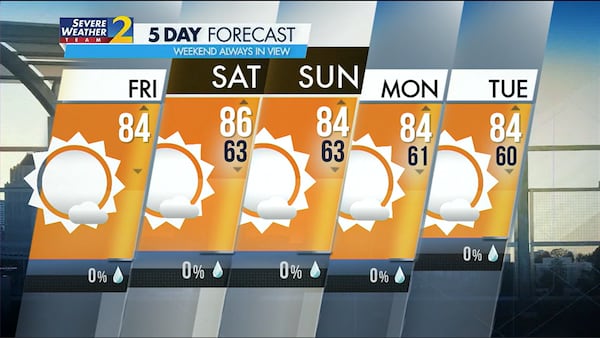 Five-day forecast for Sept. 29, 2023.