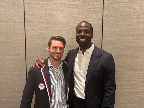 Four-time Paralympian Jarryd Wallace (left) and former Georgia Bulldogs wide receiver Mohamed Massaquoi. They have become the faces of So Every BODY Can Move, a national disability rights organization. (Photo by Jack Leo/The Atlanta Journal-Constitution)