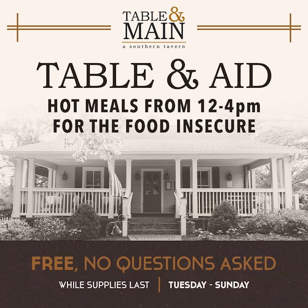 Table & Aid has so far served more than 400 food-insecure Atlantans during the coronavirus crisis. COURTESY OF RO HOSPITALITY