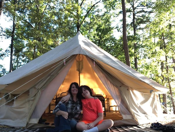 Kelli Miller and her son Cullen Stacy went glamping at Lake Lanier on a previous pre-school trip. 
(Courtesy of Kelli Miller)