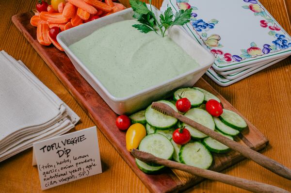 Rich, creamy and dairy-free Tofu Veggie Dip is a vegan-friendly pairing for crudites. (Virginia Willis for The Atlanta Journal-Constitution)