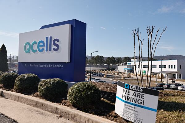 Solar panel giant Qcells is expanding its operations in solar Dalton, Georgia. (Natrice Miller/The Atlanta Journal-Constitution)  