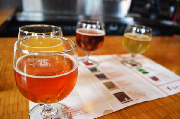 beer samples are $1 each- and a hefty pour gives you a good taste.