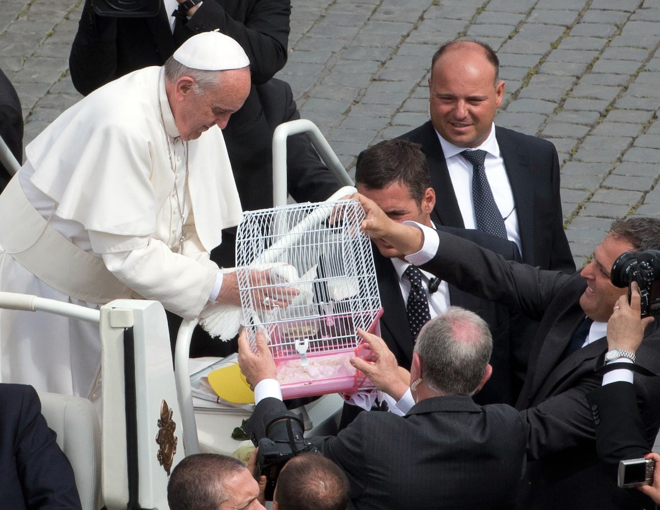 Gift of birds in cage set free