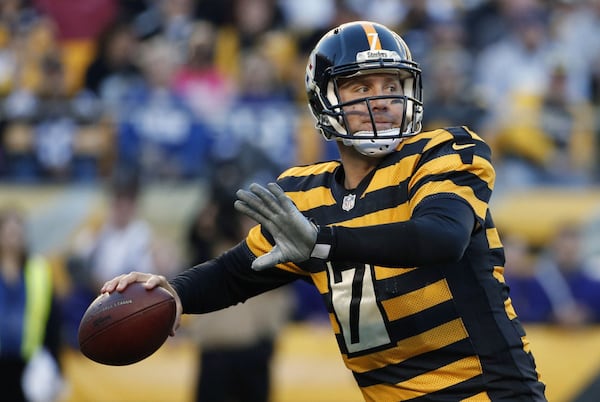 Pittsburgh Steelers quarterback Ben Roethlisberger (7) passes against the Indianapolis Colts in the second quarter of the NFL football game, Sunday, Oct. 26, 2014, in Pittsburgh. (AP Photo/Gene J. Puskar) Pittsburgh Steelers quarterback Ben Roethlisberger (7) passes against the Indianapolis Colts in the second quarter of the NFL football game, Sunday, Oct. 26, 2014, in Pittsburgh. (AP Photo/Gene J. Puskar)