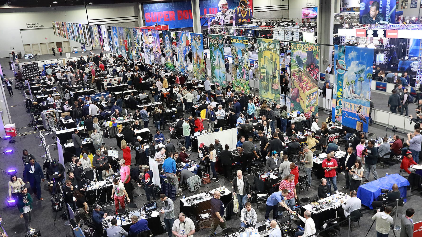 Scene on Super Bowl 53 Radio Row