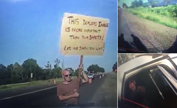 Karl McCarthy was arrested last September while protesting in Newnan. (Credit: Channel 2 Action News)