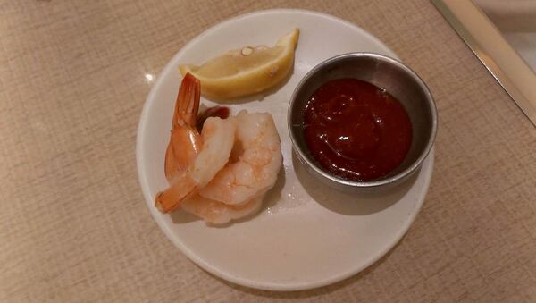 A single serving of shrimp cocktail at The Buffet at Wynn.