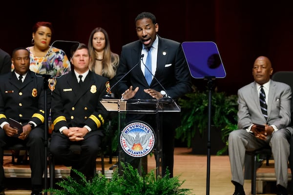 Mayor Andre Dickens, the 61st mayor of Atlanta, delivered the 2024 State of the City Business Address on Monday, March 25, 2024, at the Woodruff Arts Center in Atlanta. In this speech, He highlighted the accomplishments of his third year in office and shared his vision for how his Administration has moved forward.
Miguel Martinez /miguel.martinezjimenez@ajc.com