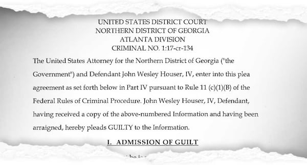 John Wesley Houser, IV plea agreement.